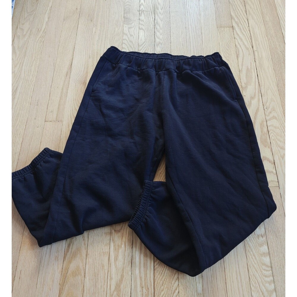 Pact Organic Cotton Jogger Sweatpants Women's Large Black Ankle Lounge Pockets